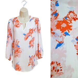 Violet and Claire Floral Blouse White Medium